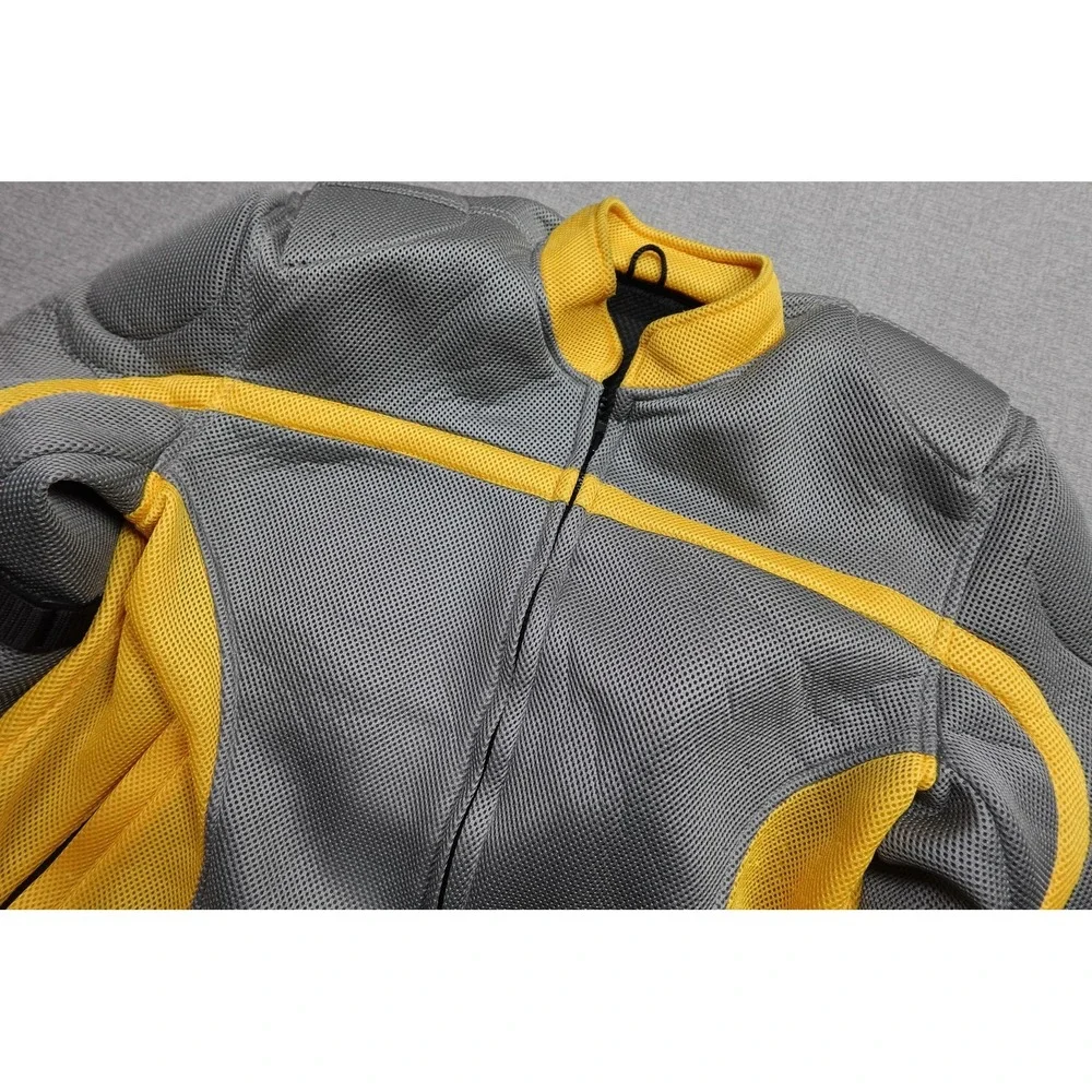Xelement Mesh Motorcycle Jacket Mens XXL Gray Yellow Armored Vented Summer Gear